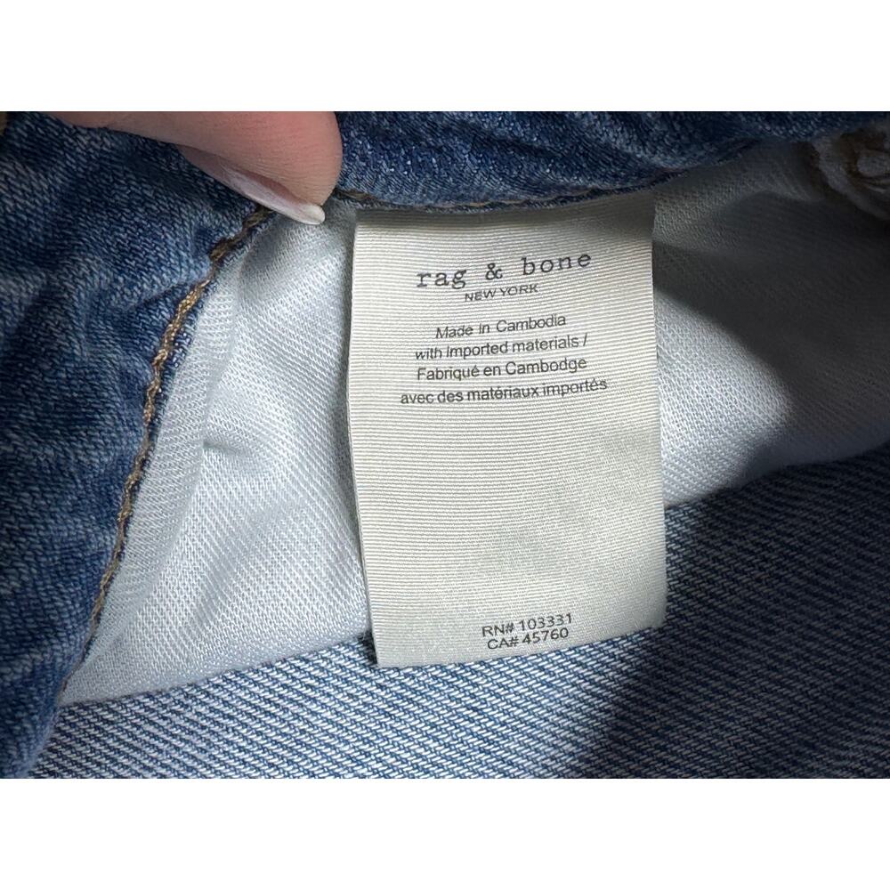 Rag & Bone Lori Mid-Rise Crop Wide Leg Jeans Womens 31 Blue Medium Wash 5-Pocket - Picture 13 of 16